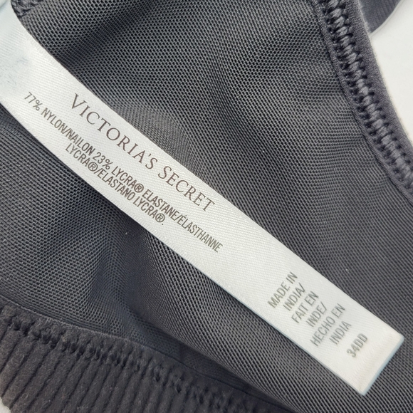 Victorias Secret VSX Sports BRA Size 34DD Black Double Front Zip Underwire 34E - Picture 8 of 15